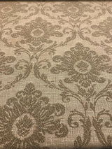 Sonia Damask Toast Chenille Upholstery Fabric - Mocha On Latte Damask Floral, 55" Width (1 Yard)