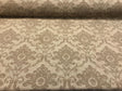 Sonia Damask Toast Chenille Upholstery Fabric - Mocha On Latte Damask Floral, 55" Width (1 Yard)