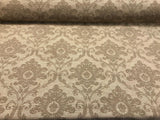Sonia Damask Toast Chenille Upholstery Fabric - Mocha On Latte Damask Floral, 55" Width (1 Yard)