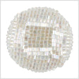 White Iridescent Beaded Button - 54L/34mm
