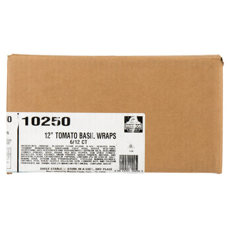 Mission 12" Tomato Basil Tortillas - 72/Case