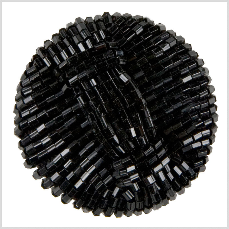 Black Beaded Shank Back Button - 66L/42mm