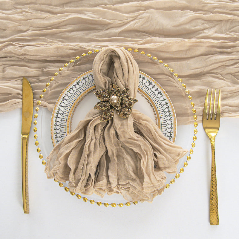 Gauze Cheesecloth Napkin Sample 20x20 Latte/Taupe