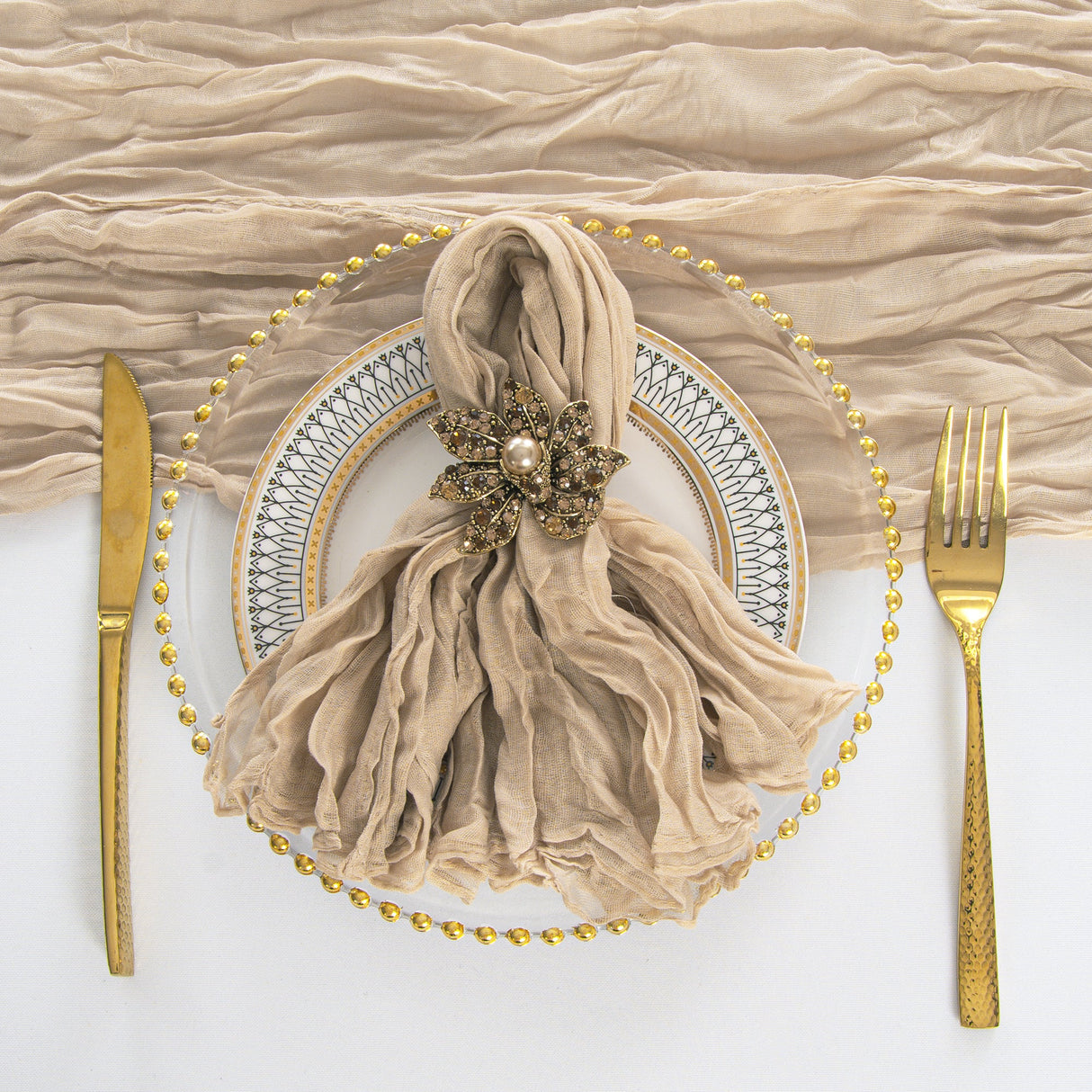 Gauze Cheesecloth Napkin Sample 20x20 Latte/Taupe