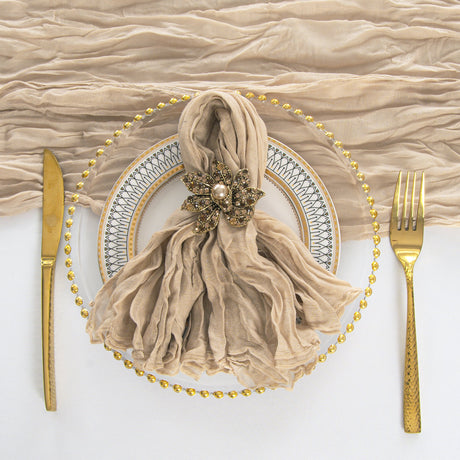 Gauze Cheesecloth Napkin Sample 20x20 Latte/Taupe