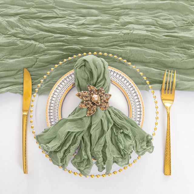 Gauze Cheesecloth Dinner Napkins 20x20 Dusty Sage