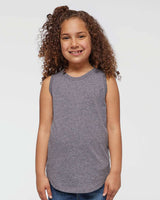 LAT® Girls' Relaxed Fine Jersey Crewneck Sleeve less Tank - 2692