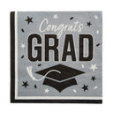 Servilletas de papel para fiesta "Congrats Grad" de 6.5 pulgadas, paquete a granel de 50 unidades.