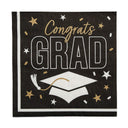Servilletas de papel para almuerzo "Congrats Grad" de 6.5 pulgadas, paquete a granel de 50 unidades, suministros para fiesta de graduación.