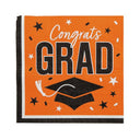 Servilletas de papel para almuerzo "Congrats Grad" de 6.5 pulgadas, paquete a granel de 50 unidades, suministros para fiesta de graduación.