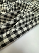 Viscose Blend Checked Fabric Black White