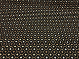 Black Gold Mini Diamond Chenille Fabric - Black Gold Mini Diamond Pattern, 56" Width (1 Yard)