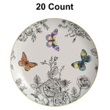 20 Count Elegant 8 Inch Earthtrends Monarch Design Disposable Paper Plates