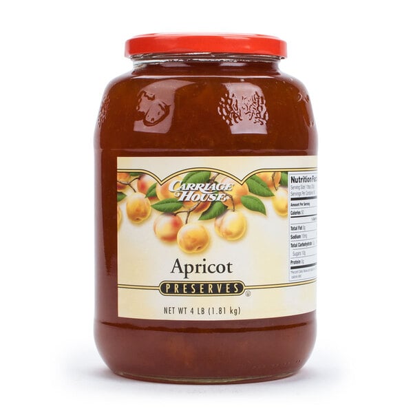 Carriage House Apricot Preserves 4 lb. Glass Jars - 6/Case