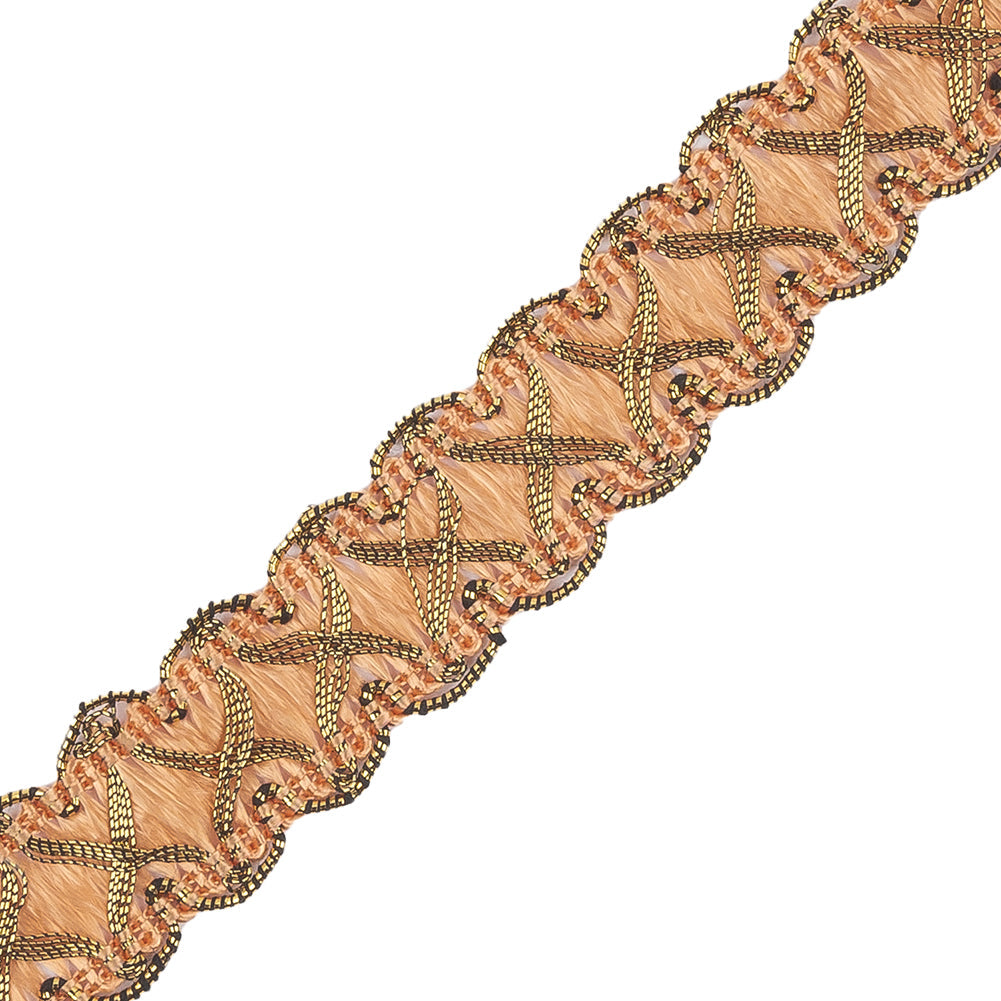 Gold/Pale Pink Metallic Braid