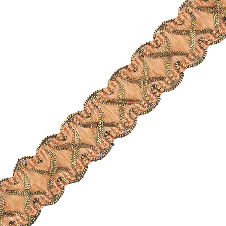 Gold/Pale Pink Metallic Braid