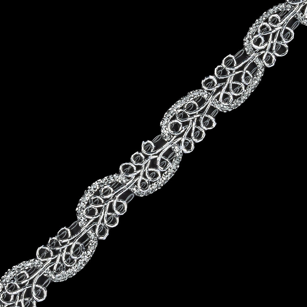 0.5" American Made Metallic Silver Braided Trim