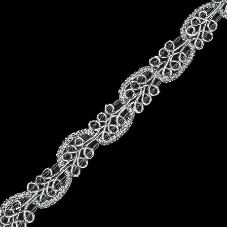 0.5" American Made Metallic Silver Braided Trim