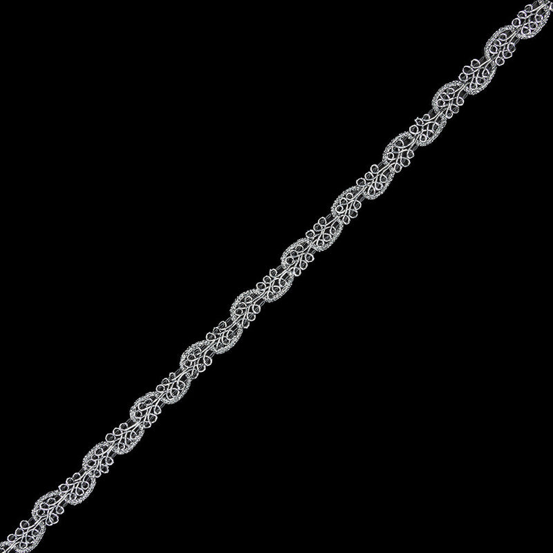 0.5" American Made Metallic Silver Braided Trim