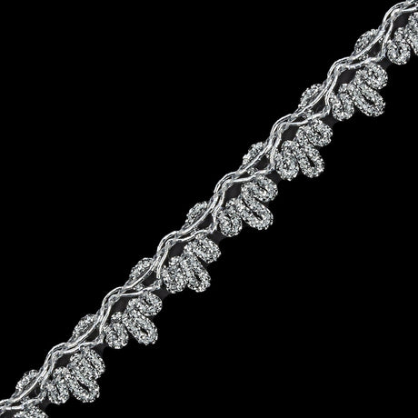0.5" American Made Metallic Silver Braided Trim