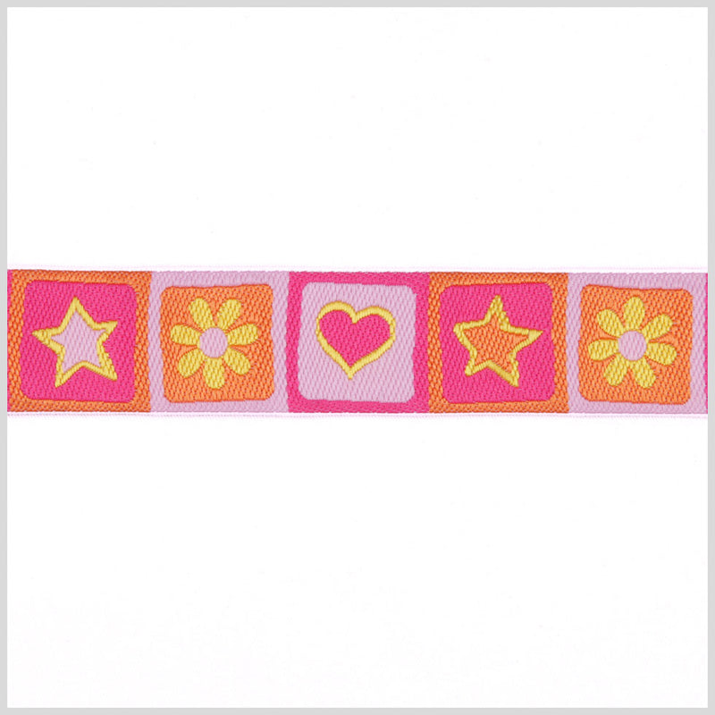 Orange/Pink French Jacquard Ribbon