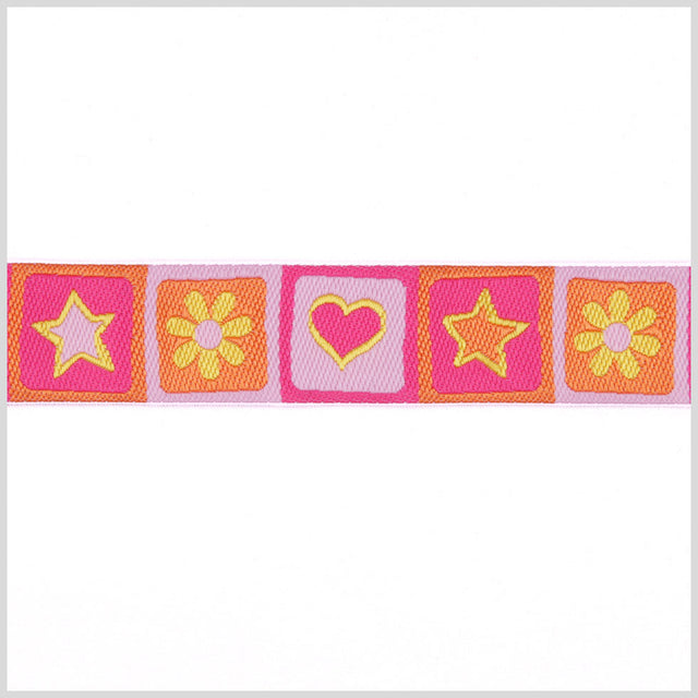 Orange/Pink French Jacquard Ribbon