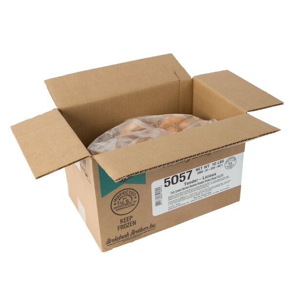 Brakebush Tender-Licious 5 oz. Fully Cooked Breaded Chicken Breast Fillets - 32/Case