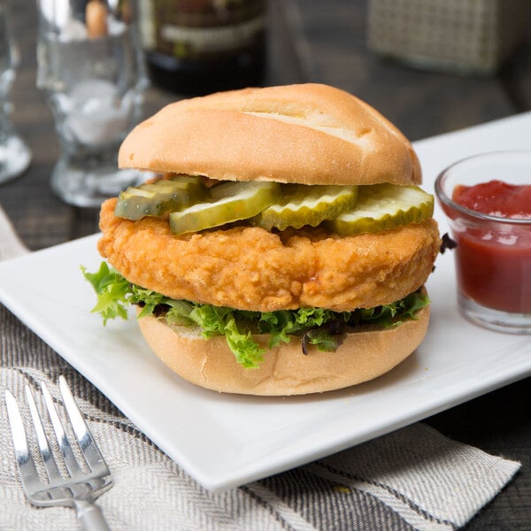 Brakebush Tender-Licious 5 oz. Fully Cooked Breaded Chicken Breast Fillets - 32/Case