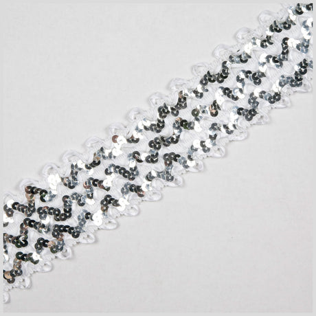 White/Silver Fancy Sequin Trim