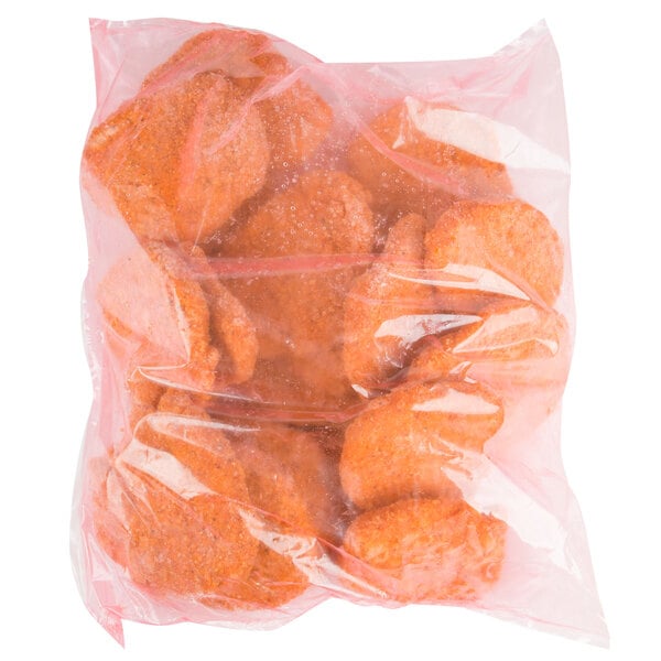 Brakebush Cayenne Kicker 5 lb. Bag 4 oz. Fully Cooked Hot and Spicy Breaded Chicken Breast Fillet - 2/Case