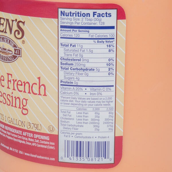 Ken's Foods 1 Gallon Deluxe French Dressing - 4/Case