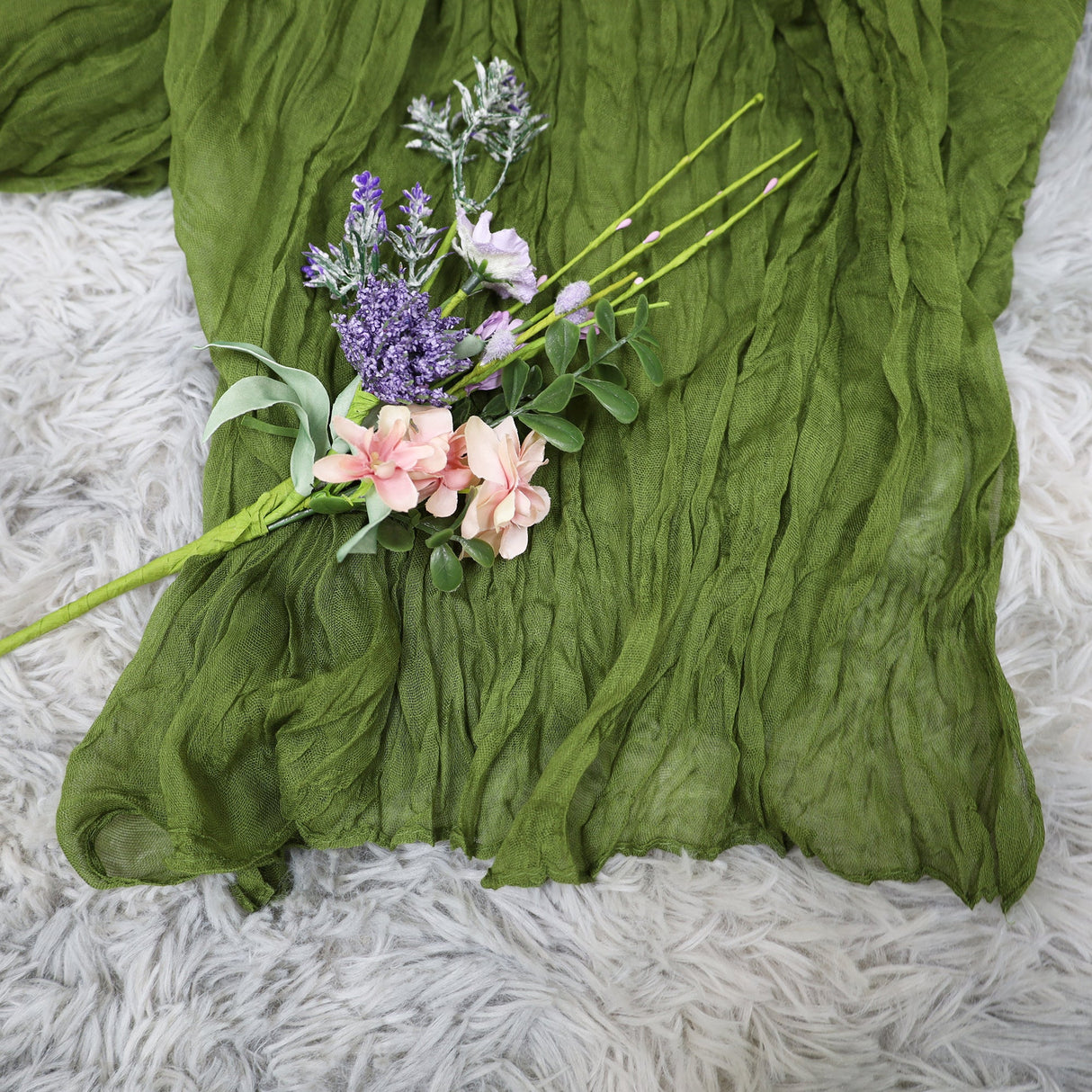 Cheesecloth Drape 20 ft x 38" Premium Gauze Wedding Arch Ceiling Drapery Moss Green/Olive Green