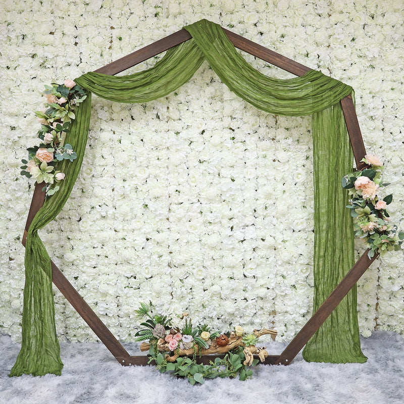 Cheesecloth Drape 20 ft x 38" Premium Gauze Wedding Arch Ceiling Drapery Moss Green/Olive Green