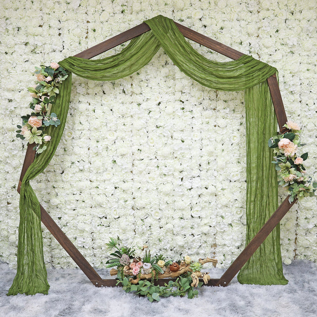 Cheesecloth Drape 20 ft x 38" Premium Gauze Wedding Arch Ceiling Drapery Moss Green/Olive Green