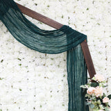 Cheesecloth Arch Drape Curtain Panel 20 ft x 38 in Hunter Green/Holly Green
