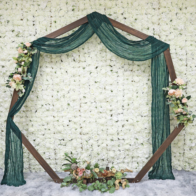 Cheesecloth Arch Drape Curtain Panel 20 ft x 38 in Hunter Green/Holly Green