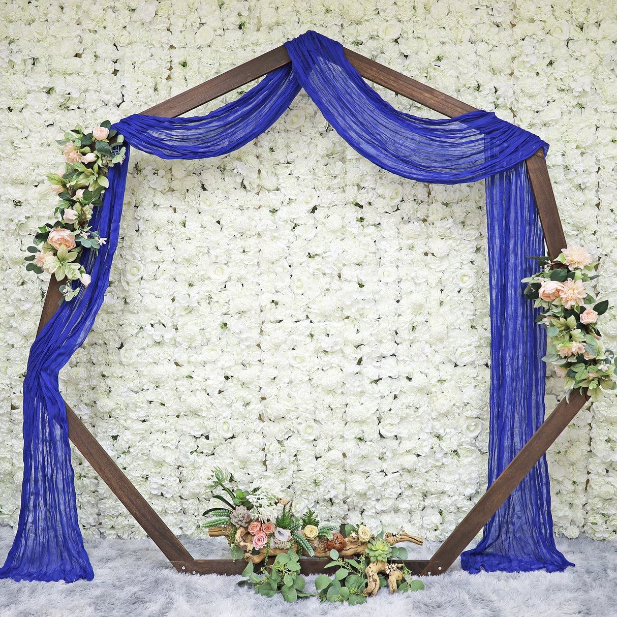 Cheesecloth Arch Drape Curtain Panel 20 ft x 38" Royal Blue