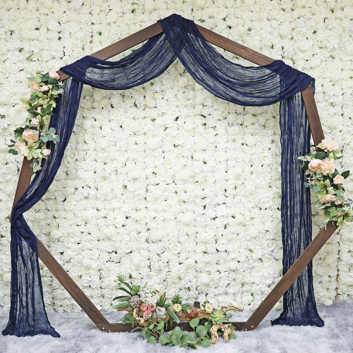 Cheesecloth Wedding Arch Drape Navy Blue