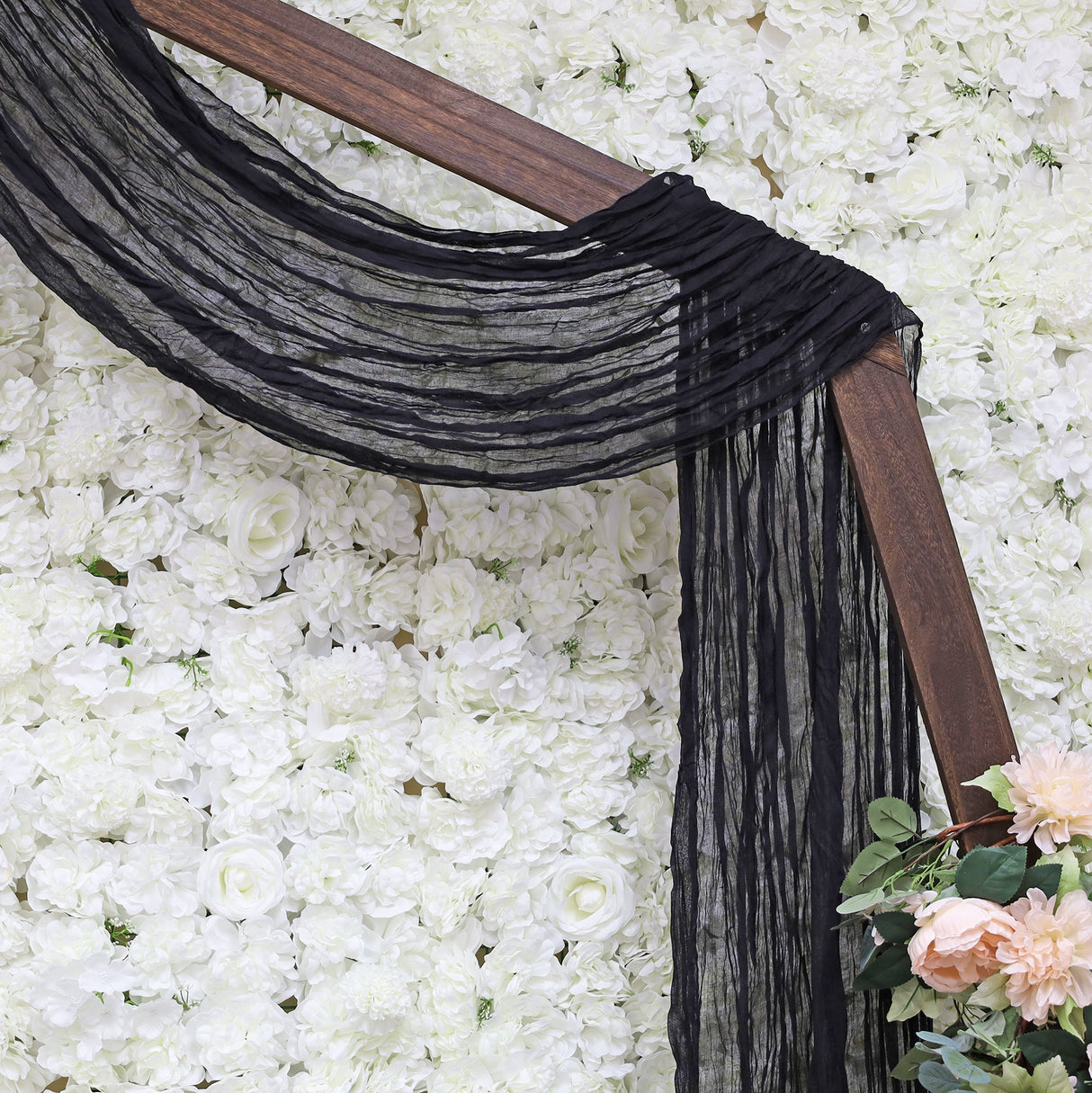 Cheesecloth Arch Drape Curtain Panel Black
