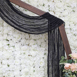 Cheesecloth Arch Drape Curtain Panel Black