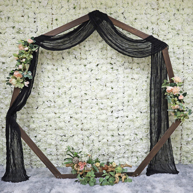Cheesecloth Arch Drape Curtain Panel Black