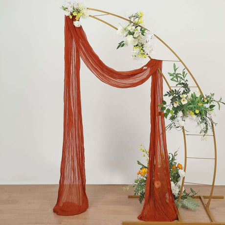 Gauze Cheesecloth Drape Curtain 20 ft x 38 in Rust/Burnt Orange