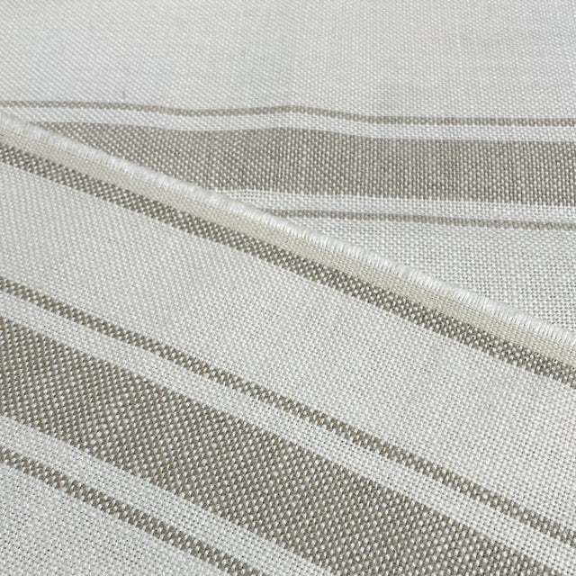 Linen Stripe Heavyweight Natural Ivory Fabric