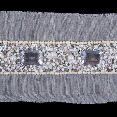 Multi Stone Elaborate Beaded Trim