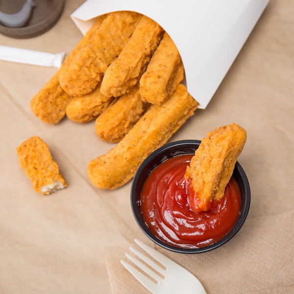 Brakebush Gold'N'Spice Chik'N Fry Stix Fully Cooked Breaded Chicken Breast Strips 5 lb. - 2/Case