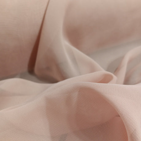 1 Yard Rose Powder Chiffon Fabric 60" Wide Lightweight Sheer Material 100% Polyester Bridal & Formal Wear