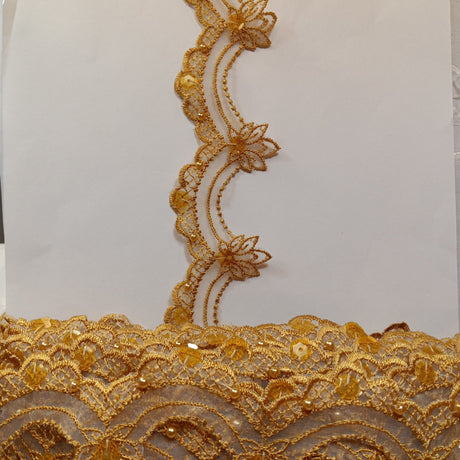Beaded Lace Trimming on Polyester Organza