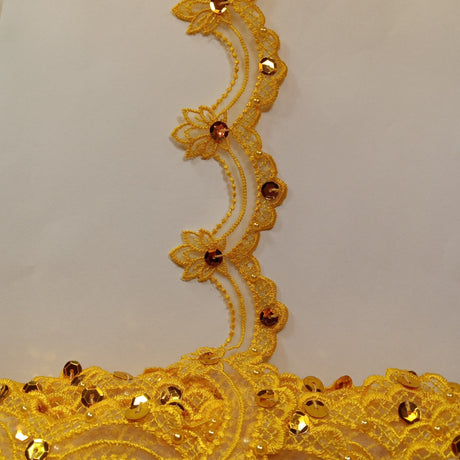 Beaded Lace Trimming on Polyester Organza