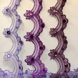 Beaded Lace Trimming on Polyester Organza