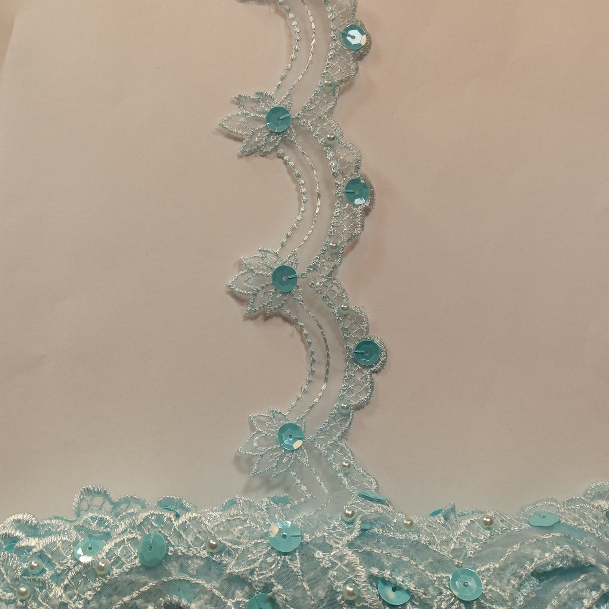 Beaded Lace Trimming on Organza